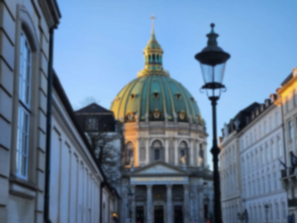 The Marble Church (Frederik's Church) and its green copper dome in Copenhagen